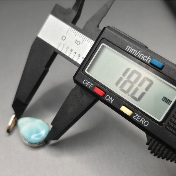 VTG Sterling Silver Larimar Teardrop Pendant 1 1/8" Dominican Republic 3.56g - Picture 4 of 8